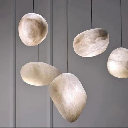 Moni Handcrafted Alabaster Pendant Light, Natural Stone Pendant