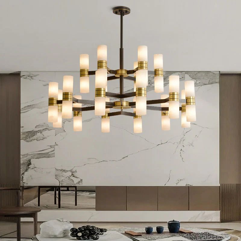 Moral Alabaster Round chandelier-Nobipets