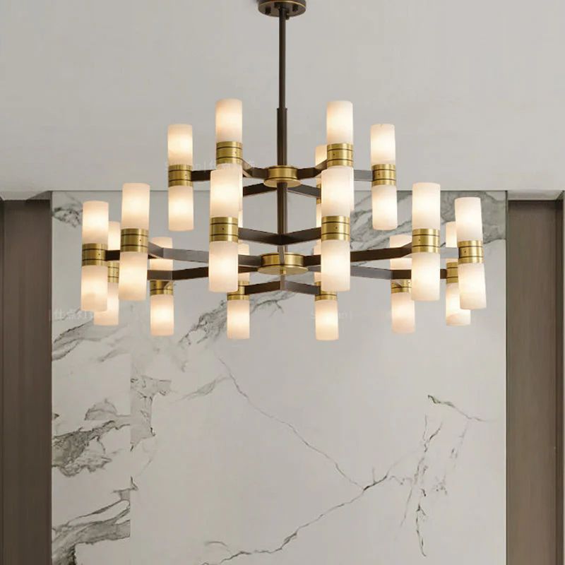Moral Alabaster Round chandelier-Nobipets