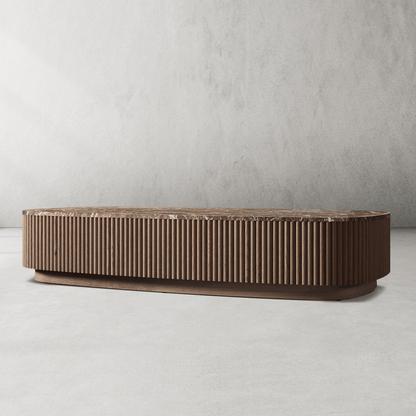 Mulholland Oak Wood & Stone Coffee Table