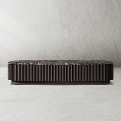 Mulholland Oak Wood & Stone Coffee Table