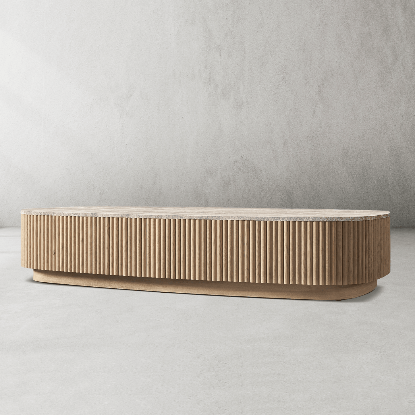 Mulholland Oak Wood & Stone Coffee Table