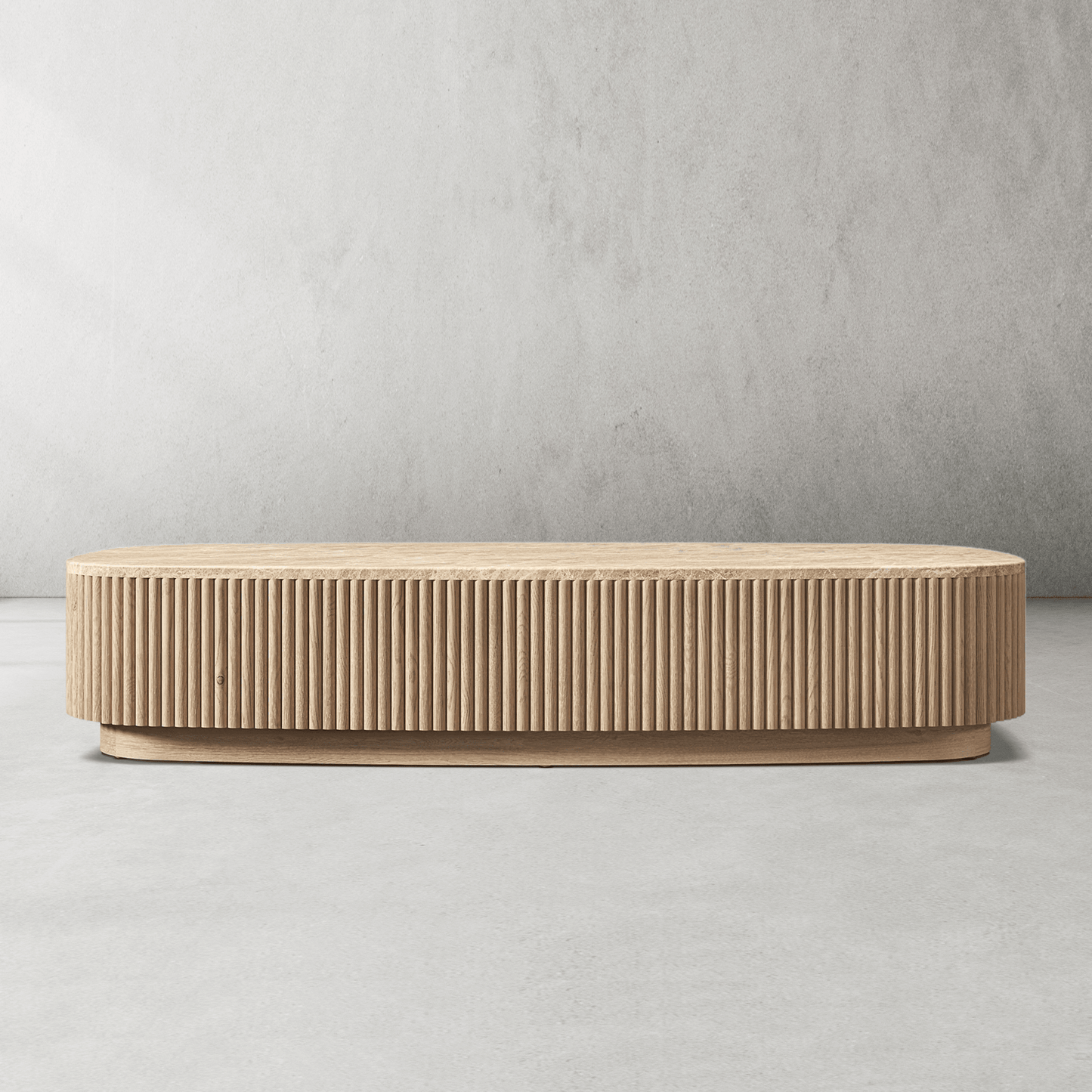 Mulholland Oak Wood & Stone Coffee Table