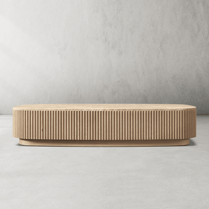 Mulholland Oak Wood & Stone Coffee Table