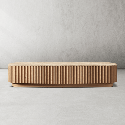 Mulholland Oak Wood & Stone Coffee Table