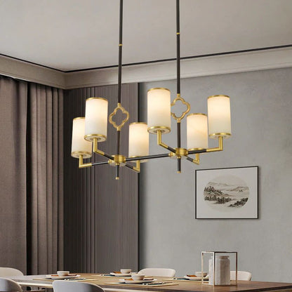Multi-layer Branda Alabaster Round chandelier-Nobipets