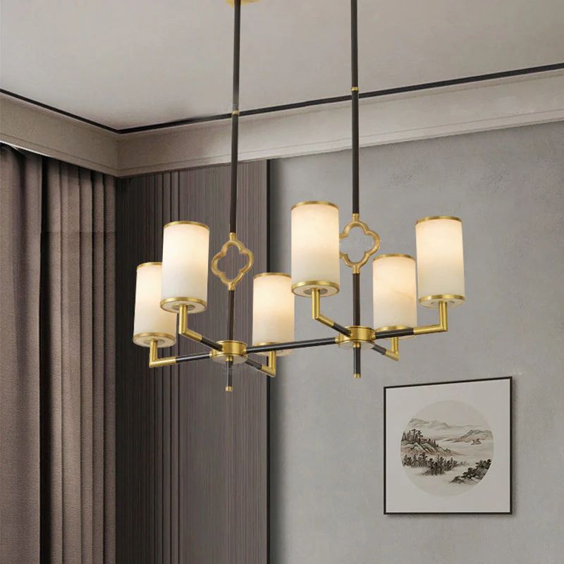 Multi-layer Branda Alabaster Round chandelier-Nobipets
