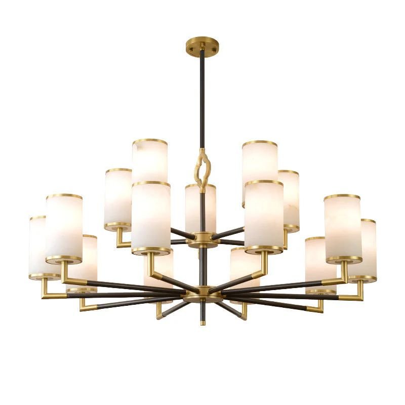 Multi-layer Branda Alabaster Round chandelier-Nobipets