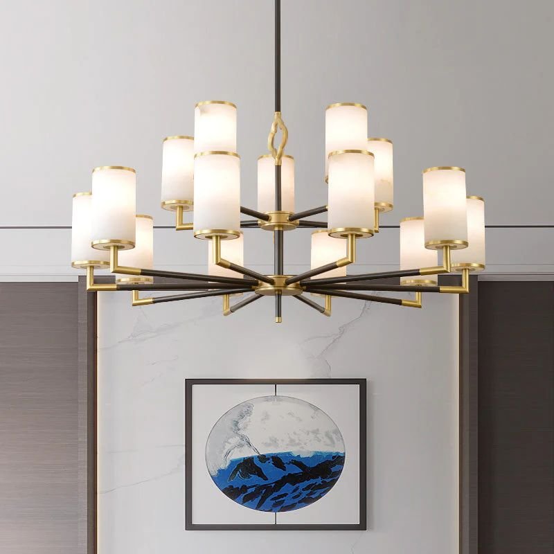 Multi-layer Branda Alabaster Round chandelier-Nobipets