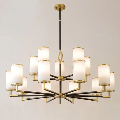 Multi-layer Branda Alabaster Round chandelier-Nobipets