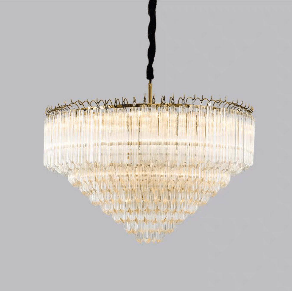 Multi-Tier Modern Light Luxury Crystal Rods Pendant Chandelier for Living Room/Bedroom/Foyer/Entrys-Nobipets