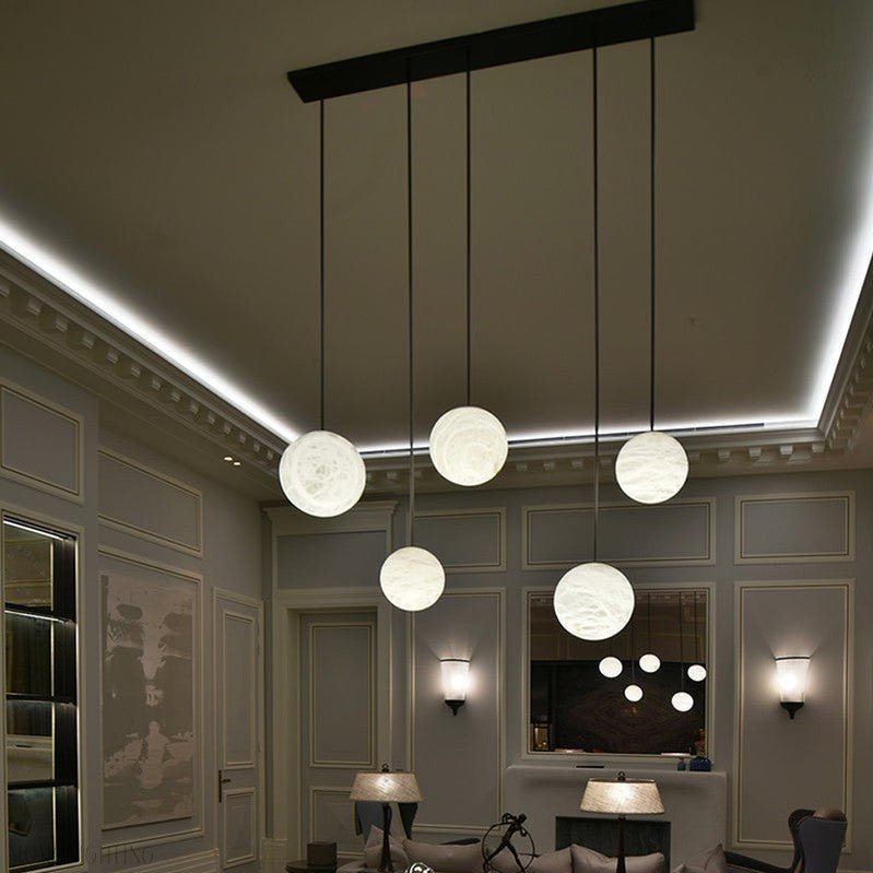 Nami Alabaster Sphere Multi-Light Chandelier-Nobipets
