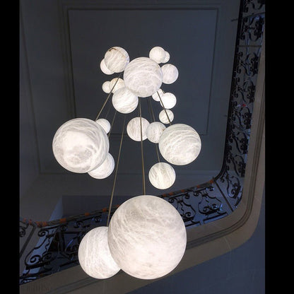 Nami Alabaster Sphere Multi-Light Chandelier-Nobipets