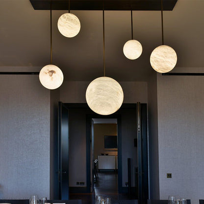 Nami Alabaster Sphere Multi-Light Chandelier-Nobipets