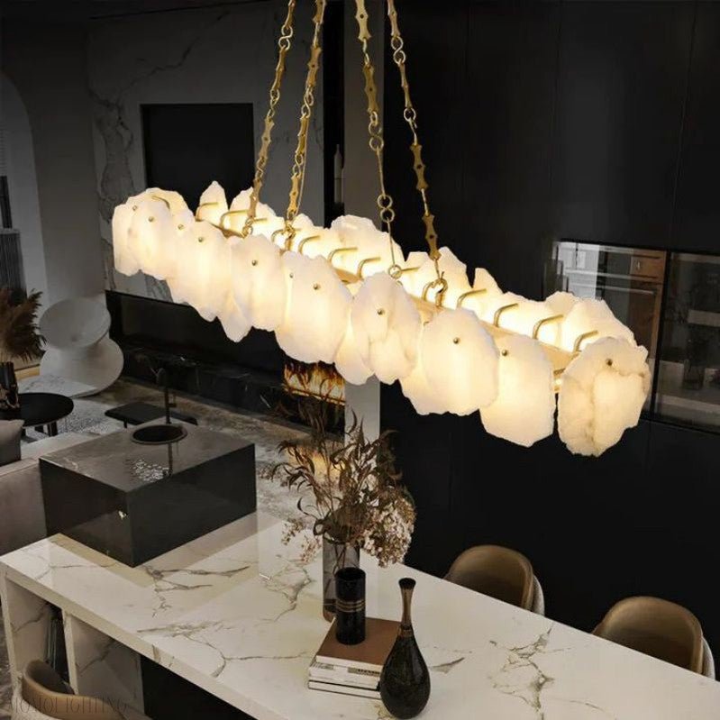 Nasile Alabaster Chain Linear Chandelier-Nobipets