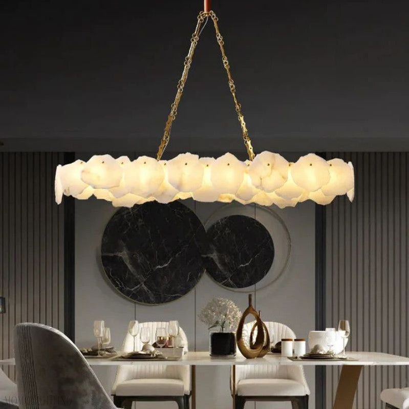 Nasile Alabaster Chain Linear Chandelier-Nobipets