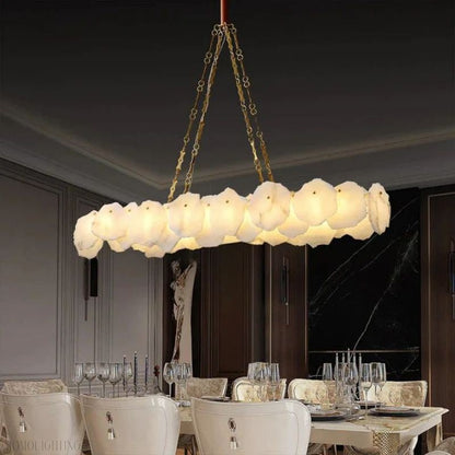 Nasile Alabaster Chain Linear Chandelier-Nobipets