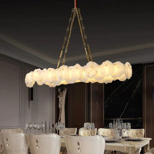 Nasile Alabaster Chain Linear Chandelier-Nobipets