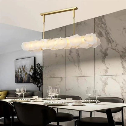 Nasile Alabaster Linear Chandelier-Nobipets