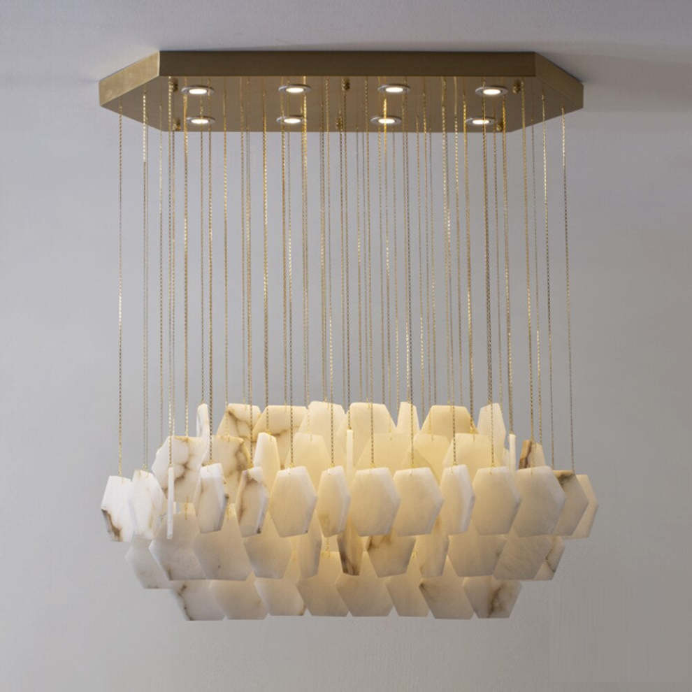 Natural Alabaster Modern Chandelier-Nobipets