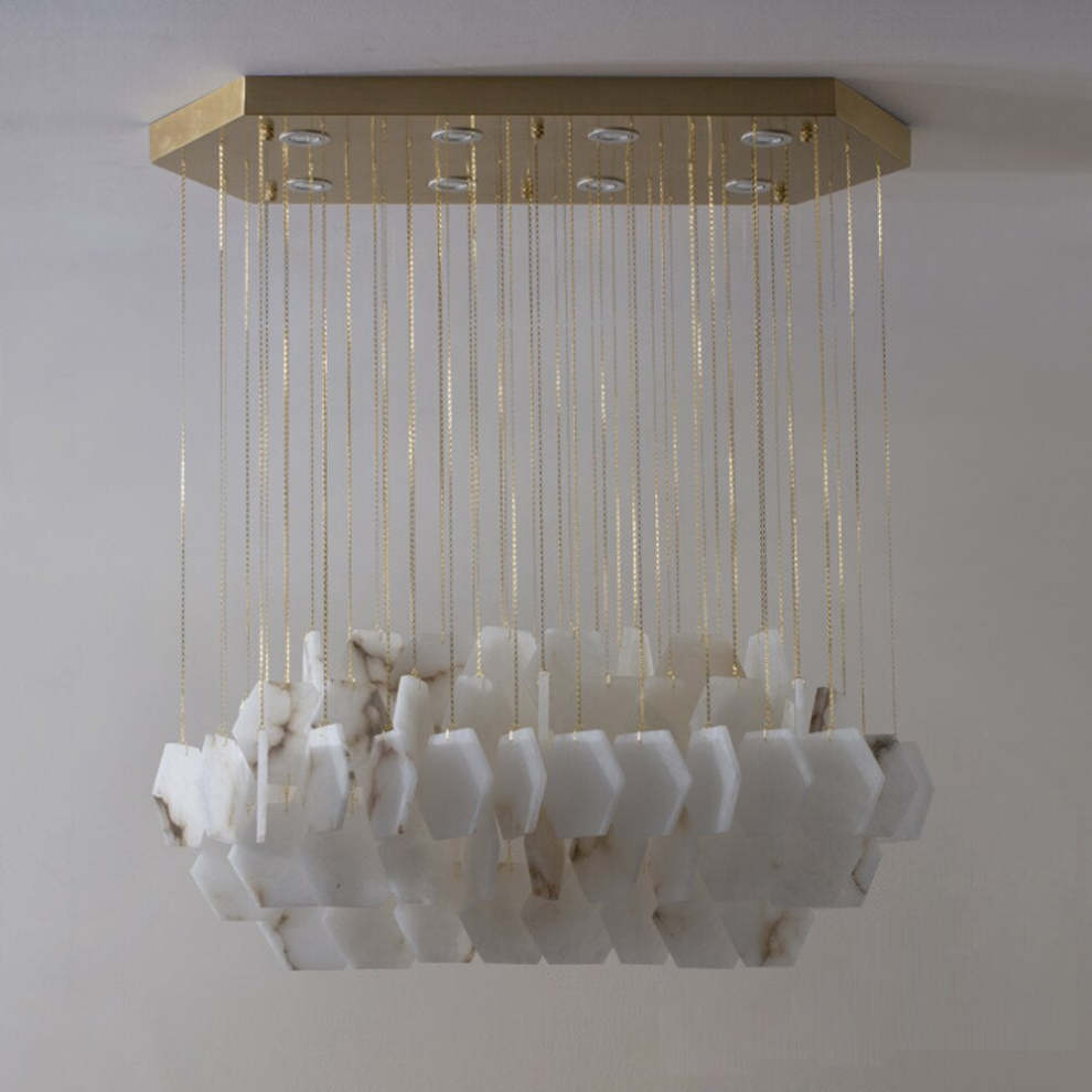 Natural Alabaster Modern Chandelier-Nobipets