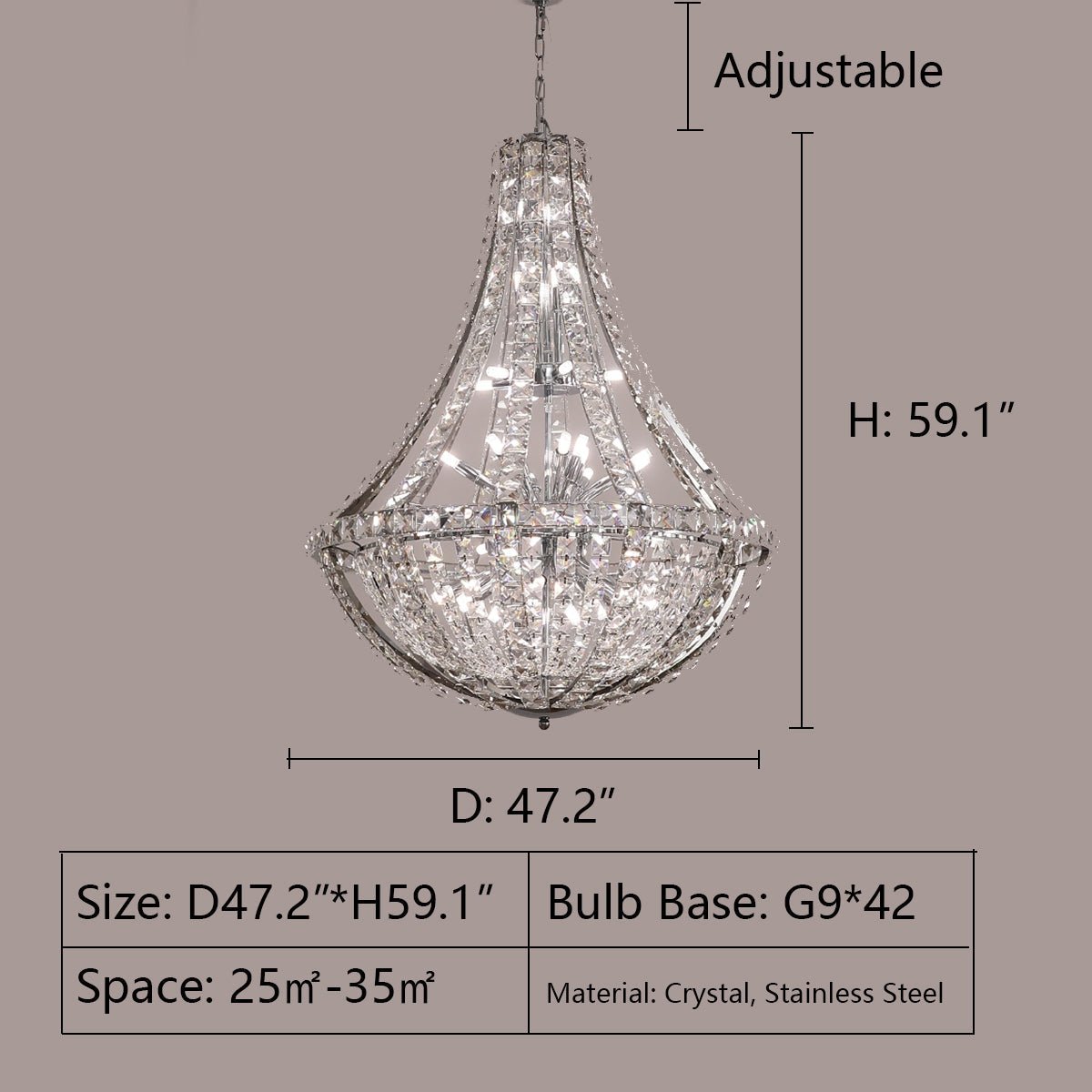 New Extra Large Luxury and Elegant Crystal Chandelier for Living Room/Staircase/Foyer/Villa/Duplex Hall-Nobipets