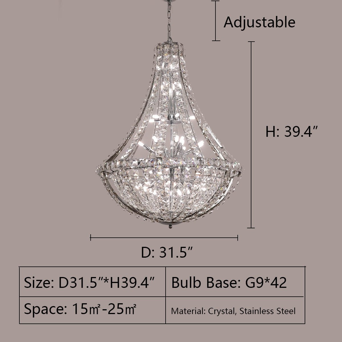 New Extra Large Luxury and Elegant Crystal Chandelier for Living Room/Staircase/Foyer/Villa/Duplex Hall-Nobipets