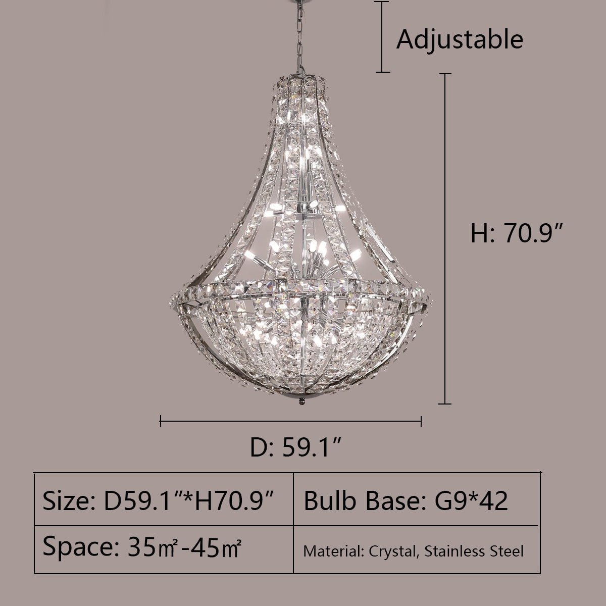 New Extra Large Luxury and Elegant Crystal Chandelier for Living Room/Staircase/Foyer/Villa/Duplex Hall-Nobipets