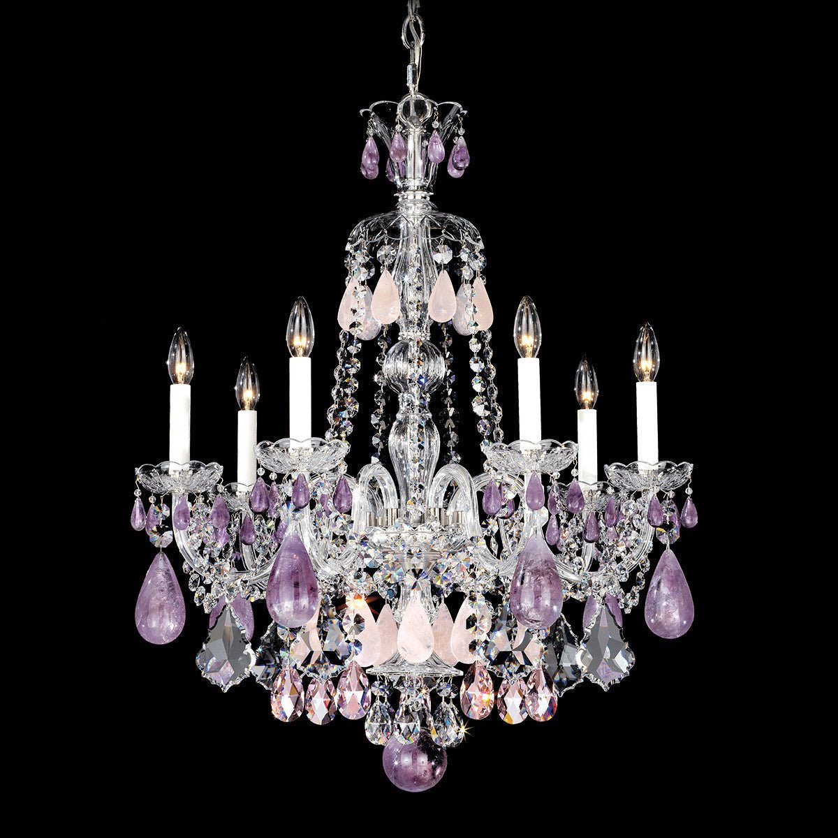 New Luxury Green/Purple Rock Crystal Chandelier for Living Room/Bedroom-Nobipets