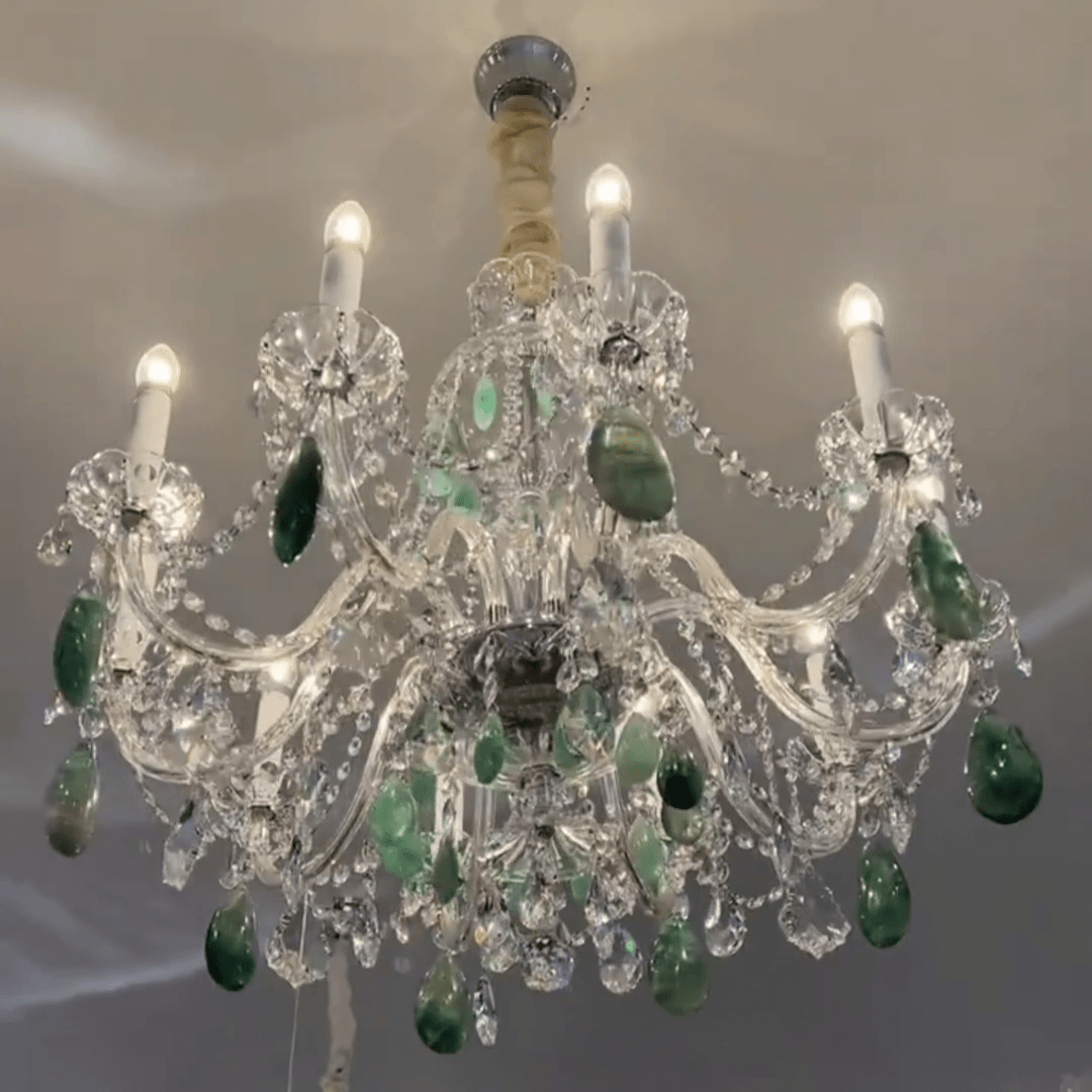 New Luxury Green/Purple Rock Crystal Chandelier for Living Room/Bedroom-Nobipets