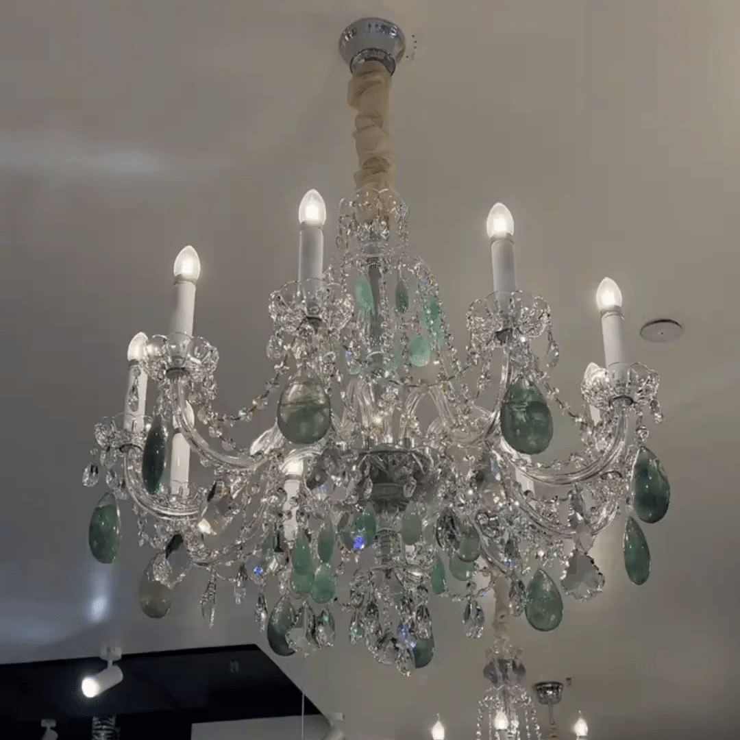 New Luxury Green/Purple Rock Crystal Chandelier for Living Room/Bedroom-Nobipets