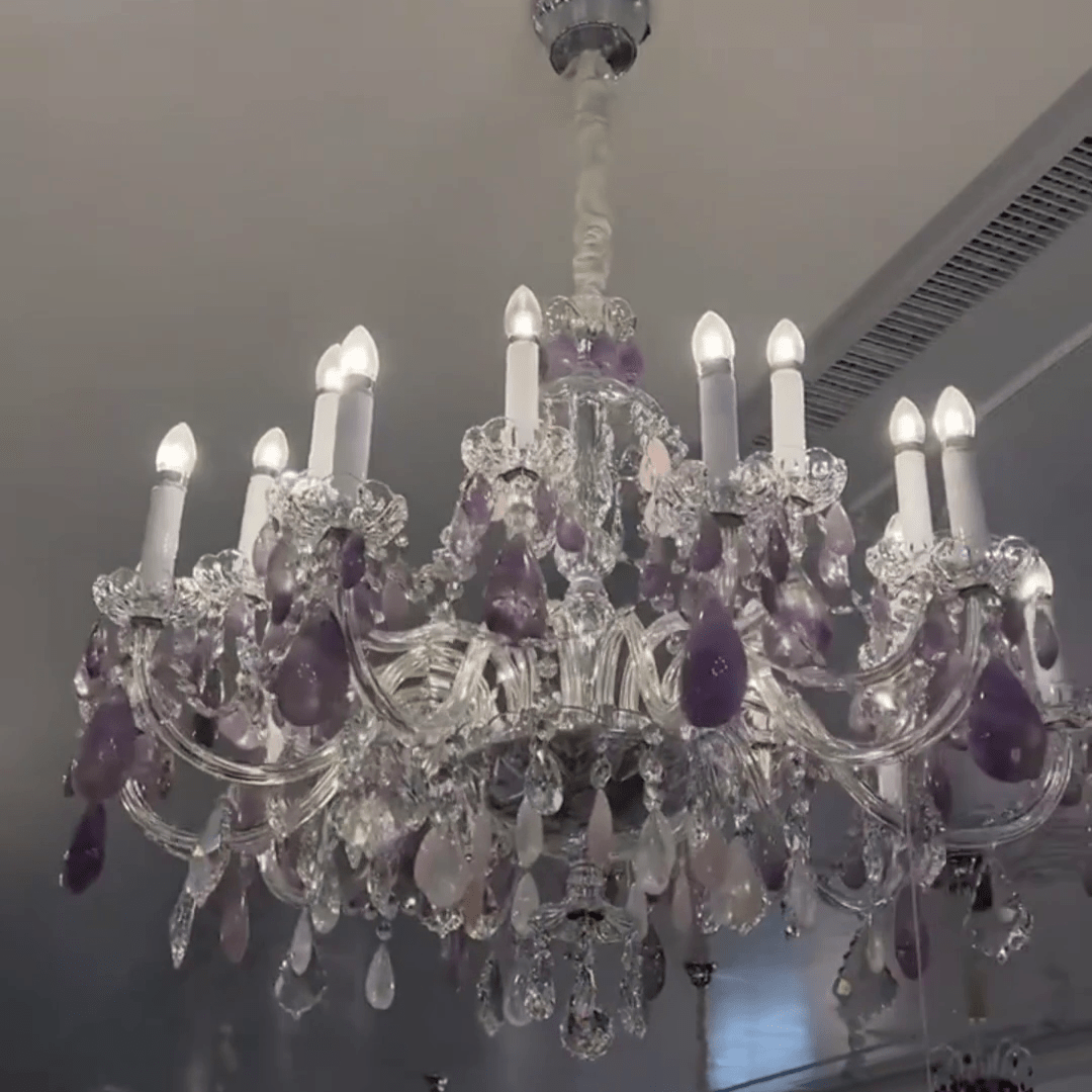 New Luxury Green/Purple Rock Crystal Chandelier for Living Room/Bedroom-Nobipets