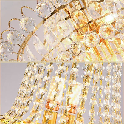 New Style Royal Large Crystal Chandelier Long Ceiling Lighting Fixture For Living Room Staircase/ Entryway-Nobipets