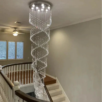 New Trend Spiral Crystal Chandelier For Staircase-Nobipets