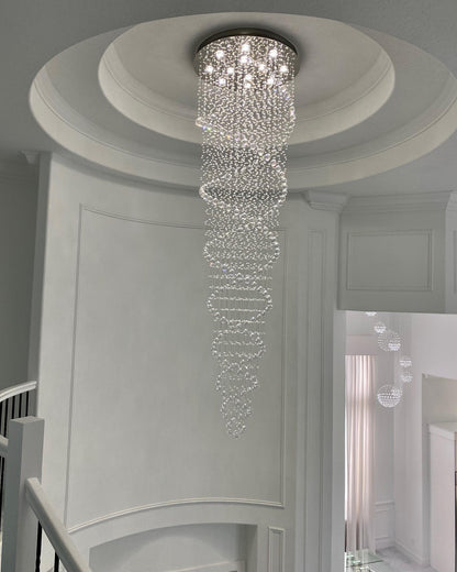 New Trend Spiral Crystal Chandelier For Staircase-Nobipets