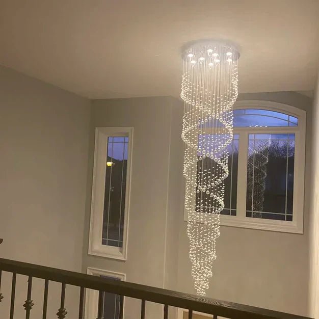New Trend Spiral Crystal Chandelier For Staircase-Nobipets