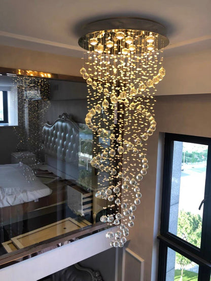 New Trend Spiral Crystal Chandelier For Staircase-Nobipets