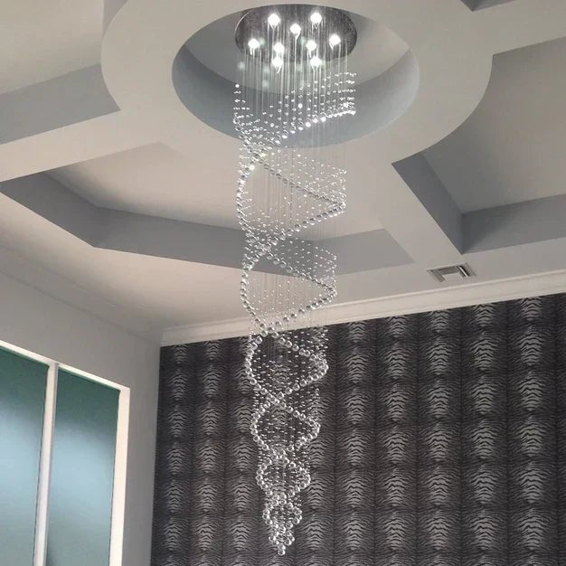 New Trend Spiral Crystal Chandelier For Staircase-Nobipets