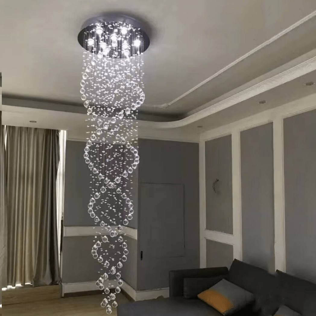 New Trend Spiral Crystal Chandelier For Staircase-Nobipets