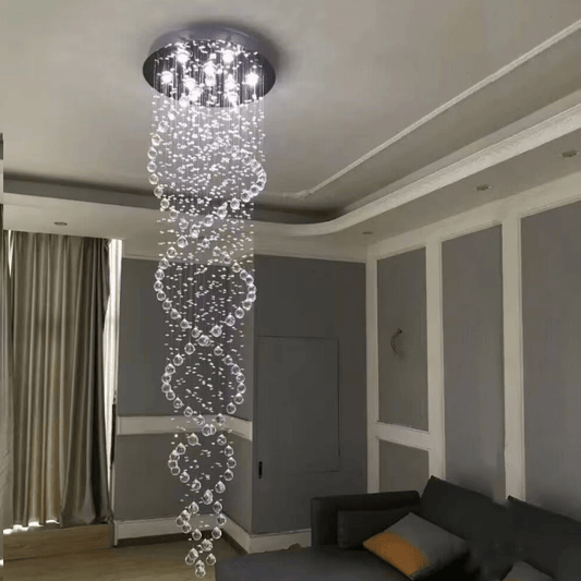 New Trend Spiral Crystal Chandelier For Staircase-Nobipets