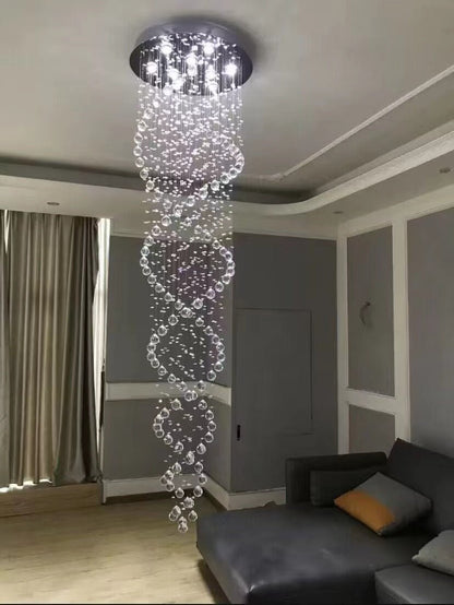 New Trend Spiral Crystal Chandelier For Staircase-Nobipets