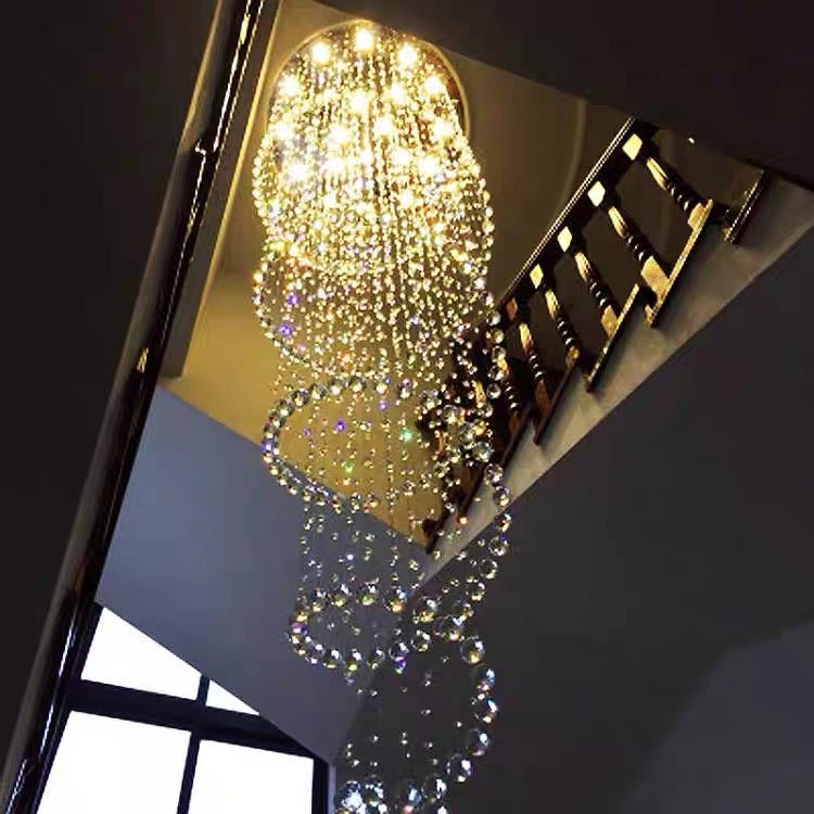 New Trend Spiral Crystal Chandelier For Staircase-Nobipets