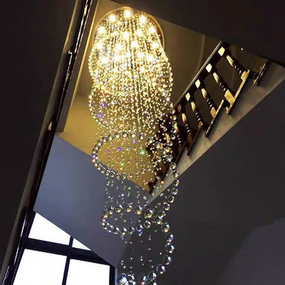 New Trend Spiral Crystal Chandelier For Staircase-Nobipets