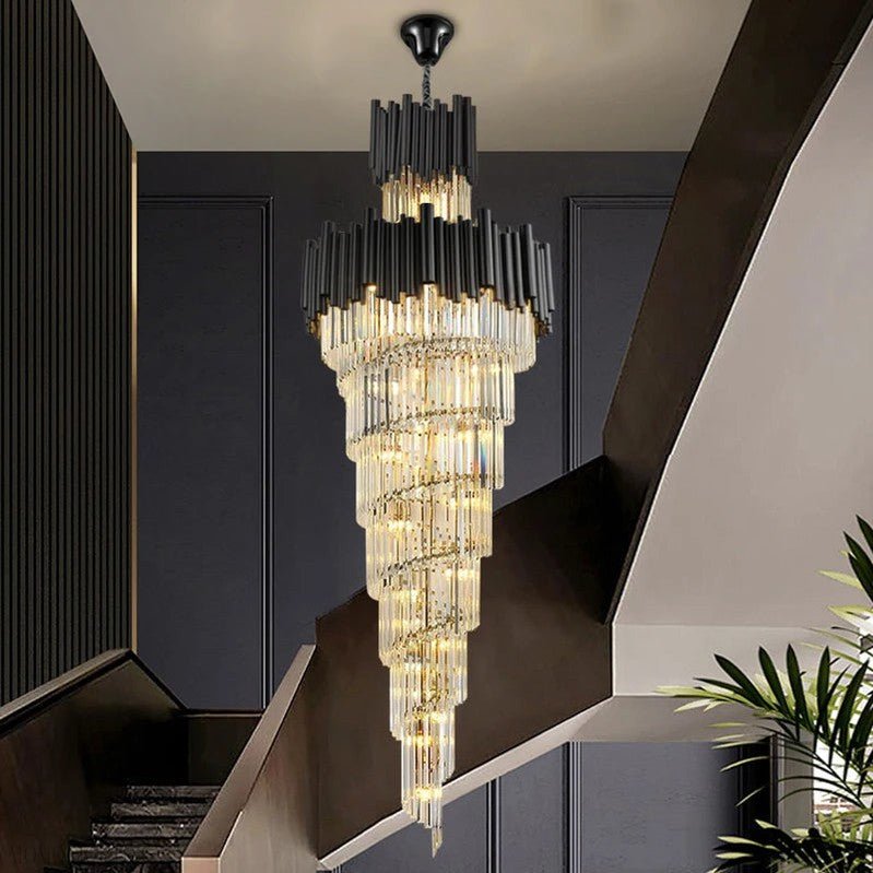 New York Foyer & Staircase Black Chandelier-Nobipets