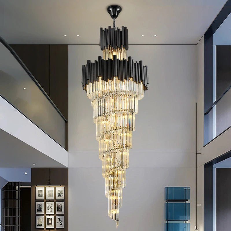New York Foyer & Staircase Black Chandelier-Nobipets