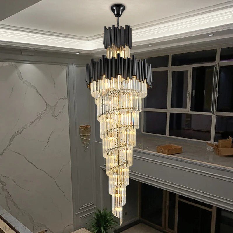 New York Foyer & Staircase Black Chandelier-Nobipets