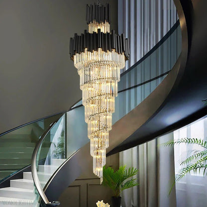 New York Foyer & Staircase Black Chandelier-Nobipets