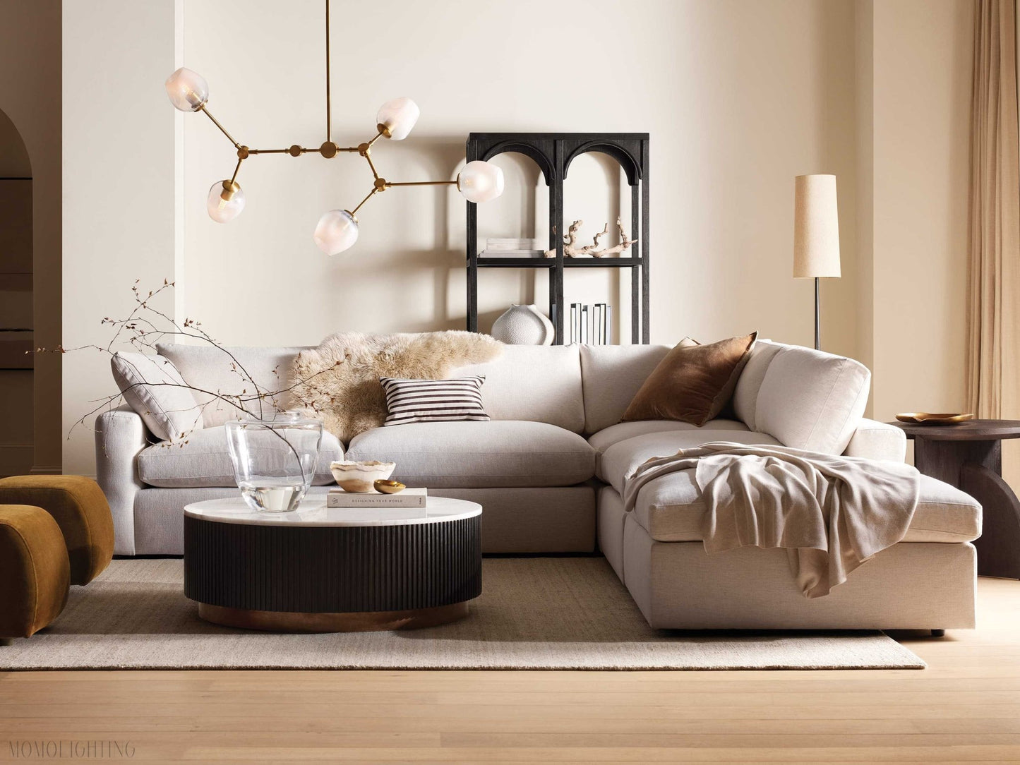 Noella Brass Chandelier 52''-Nobipets