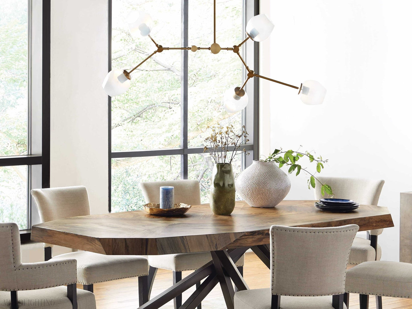 Noella Brass Chandelier 52''-Nobipets