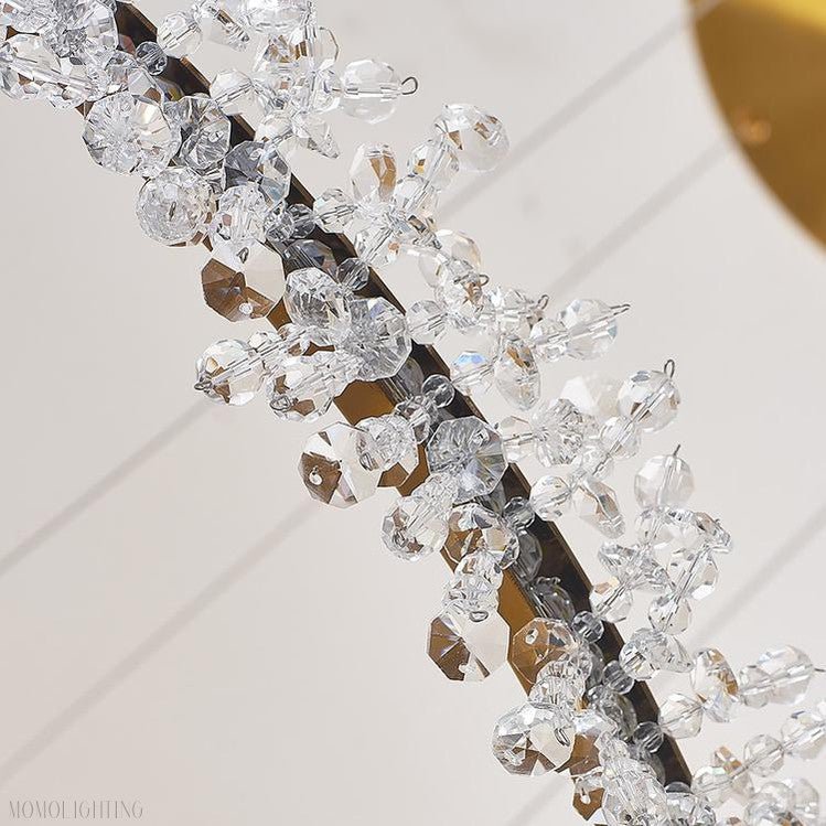 Nolan Halo Crystal Chandelier-Nobipets